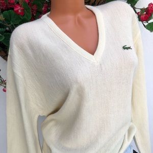 VTG Lacoste ivory sweater EUC 100% orlon size L